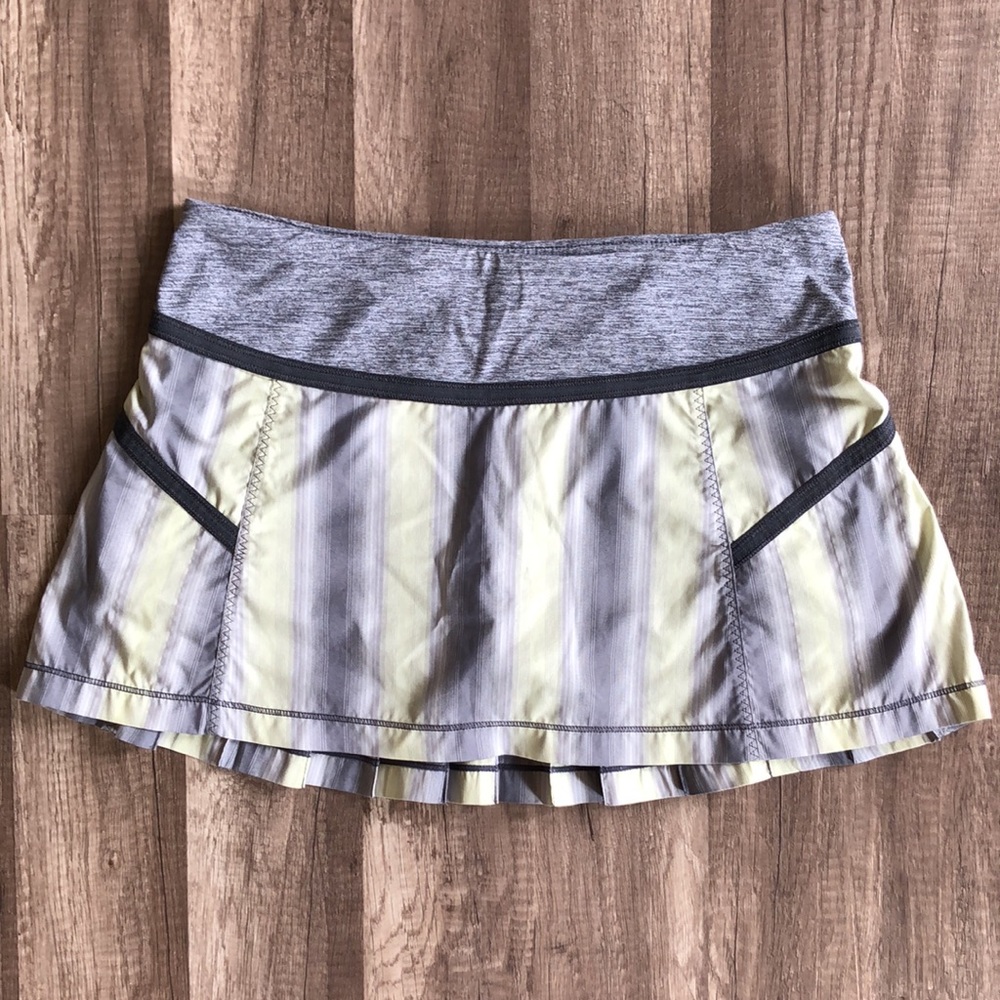 Lululemon Reflective Gray Citron Tennis Athletic Skirt Rare 6 - Picture 2 of 9